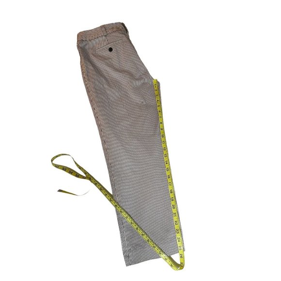 Talbots Signature Ankle Pant Women Size 8 Striped Black Cream Mid Rise Stretch - Picture 5 of 10